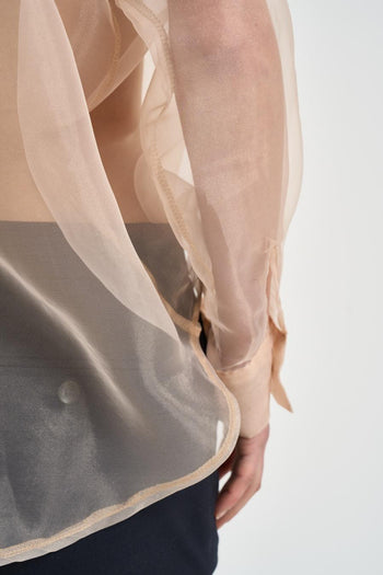 Camicia donna trasparente sabbia - 7