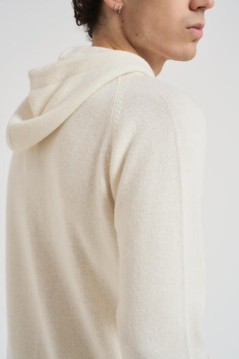 Felpa uomo in maglia panna - 5