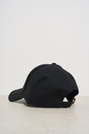 Cappello uomo nero con logo oro - 4