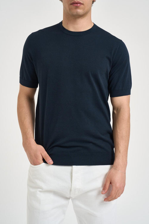 T-shirt uomo in maglia blu notte