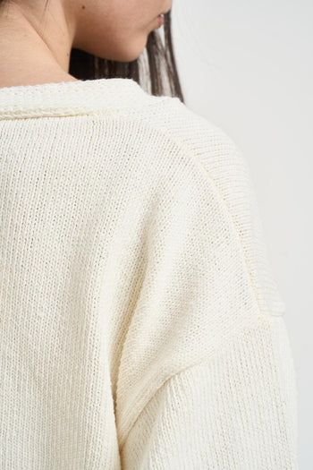 Cardigan donna cropped burro - 4