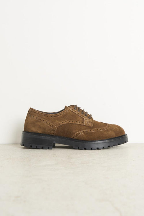 Men's brown suede lace-up