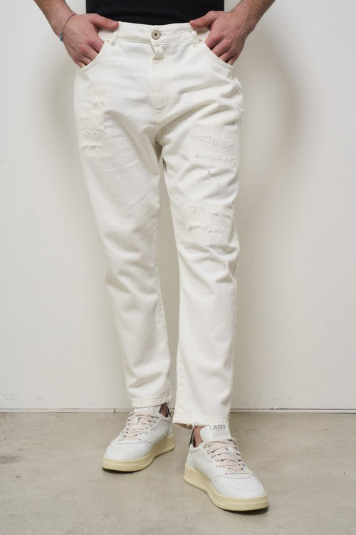 Jeans uomo in denim bianco - 2