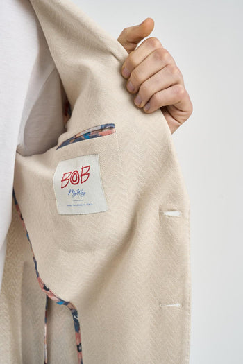 Giacca uomo monopetto sabbia - 5