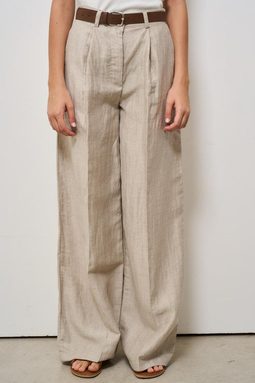 Pantalone donna a palazzo beige