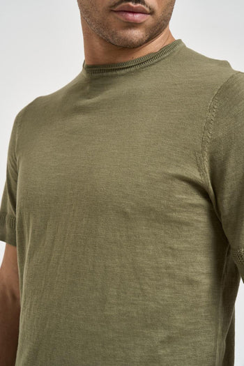 T-shirt uomo in maglia verde militare - 3