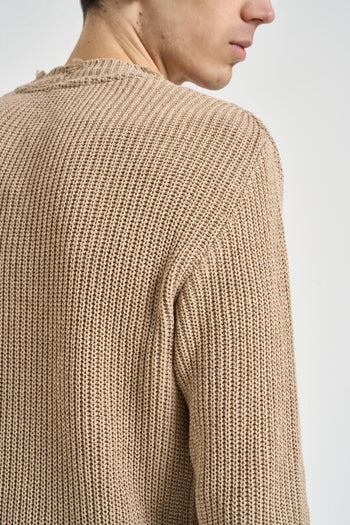 Maglia uomo con rotture beige - 6