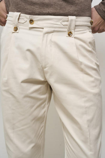 Men's regular fit cream trousers - 7