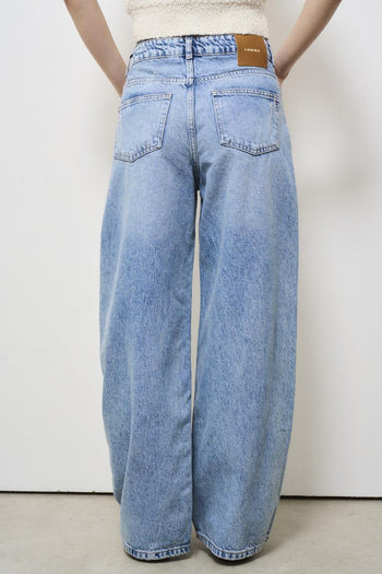 Jeans donna wide-leg in denim chiaro - 4