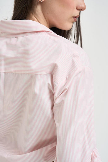 Camicia donna gessata rosa - 4
