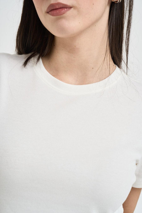 T-shirt donna cropped bianca - 2