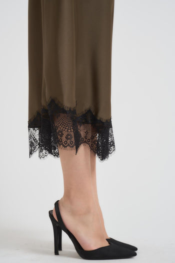 Abito donna lungo con pizzo verde - 7