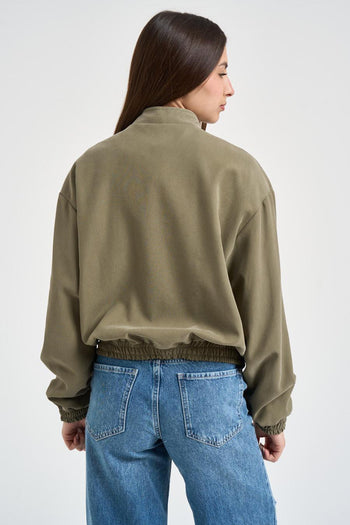 Bomber donna in nylon verde - 3