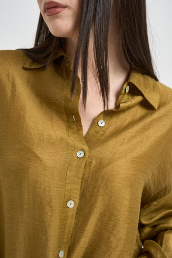 Camicia donna fluida verde oliva - 3