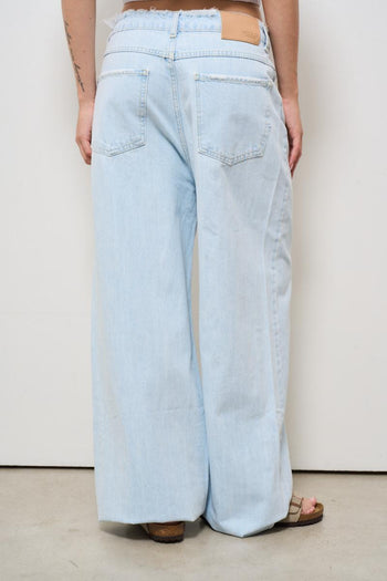 Jeans donna wide leg denim chiaro - 3