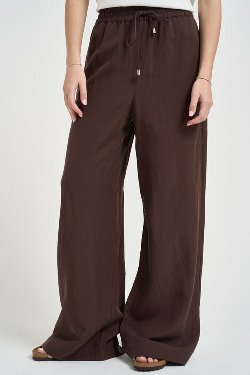 Pantalone donna fluido marrone - 1