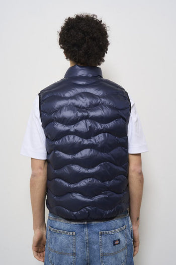 Men's blue quilted down vest - 5