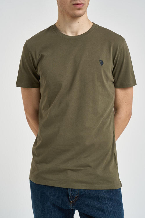 T-shirt uomo girocollo verde militare - 1