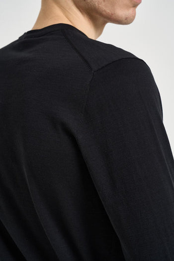 Maglia uomo girocollo basica nera - 4