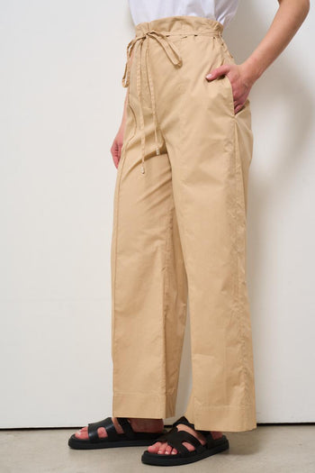 Pantalone donna a palazzo beige - 3