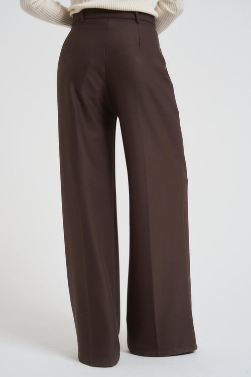Pantalone donna a palazzo marrone - 2