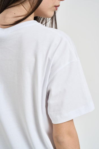 T-shirt donna bianca con strass - 4