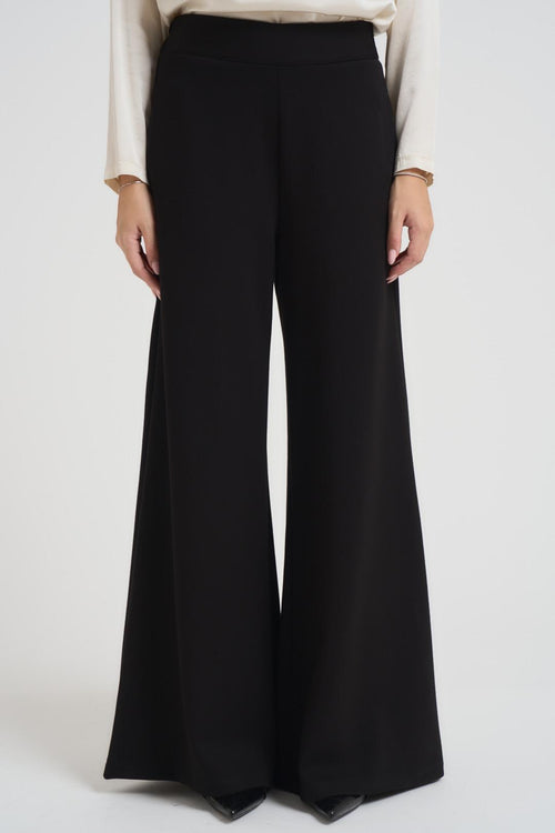 Pantalone donna a zampa nero - 1
