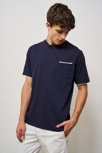 T-shirt uomo girocollo blu - 3