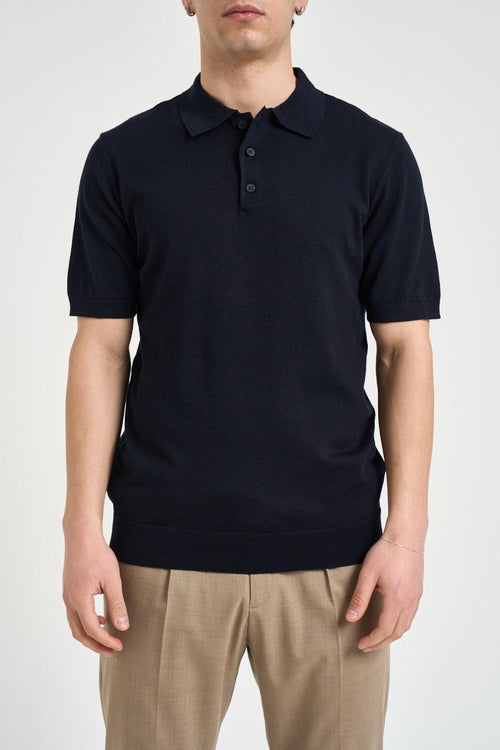 Polo uomo a manica corta blu notte