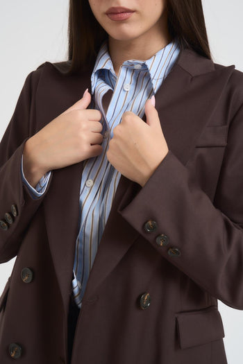 Giacca donna doppiopetto marrone - 6