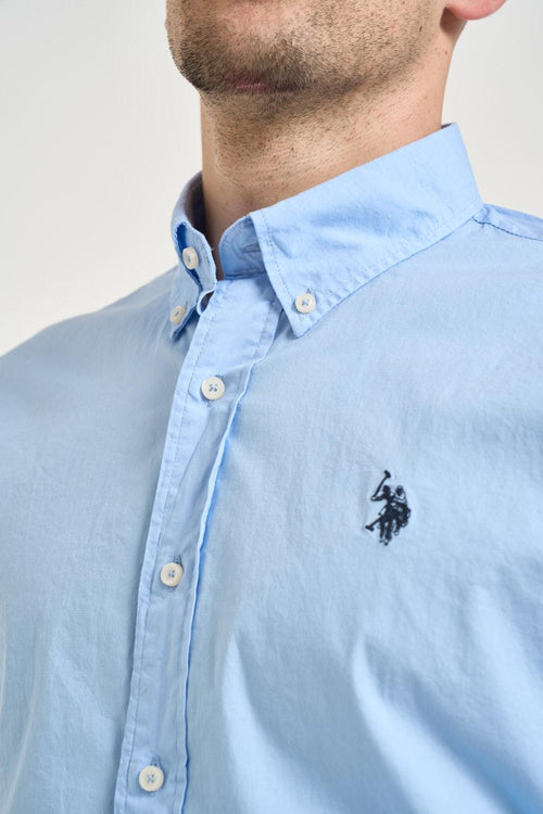 Camicia uomo in popeline celeste - 2