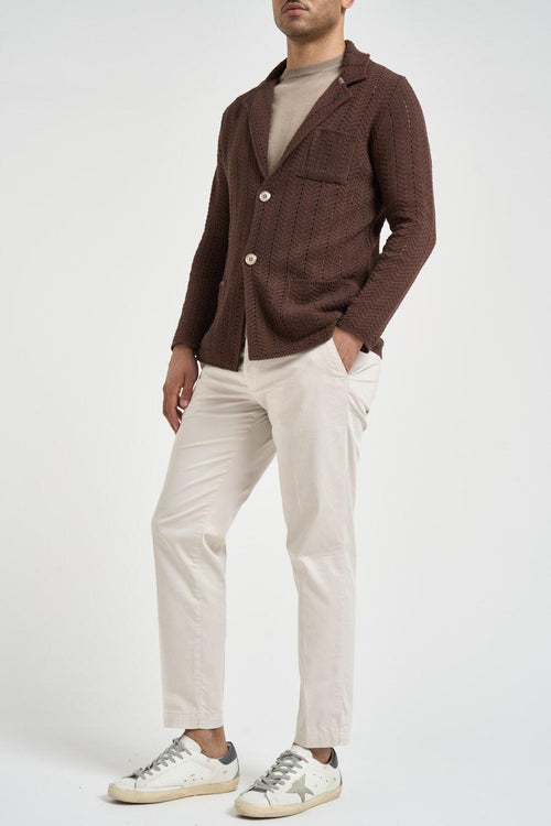 Giacca uomo in maglia marrone