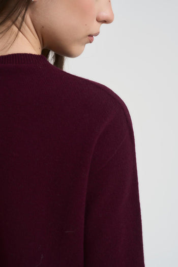 Maglia donna girocollo vino - 5