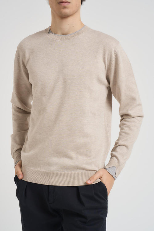 Maglia uomo girocollo beige