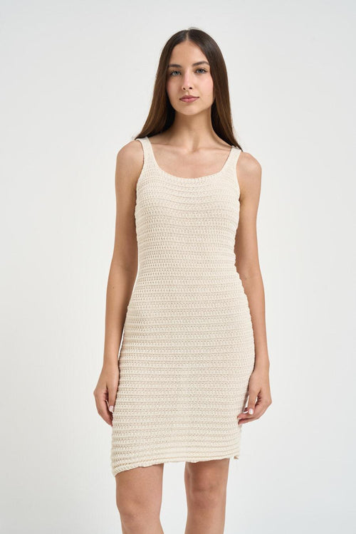 Abito donna in maglia panna - 1