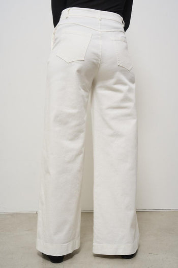 Jeans donna a palazzo bianco - 4