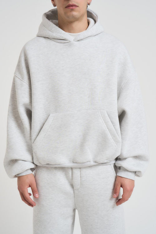 Felpa uomo con cappuccio grigio chiaro - 2