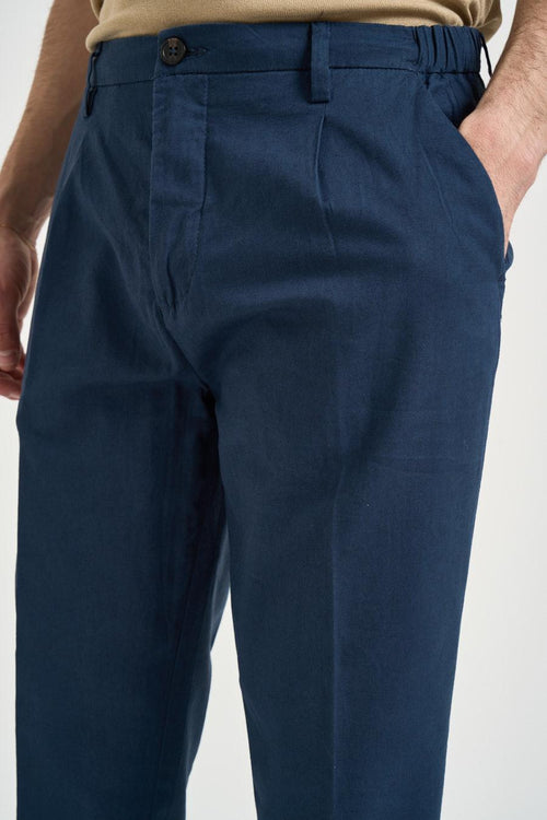 Pantalone uomo in lino blu - 2