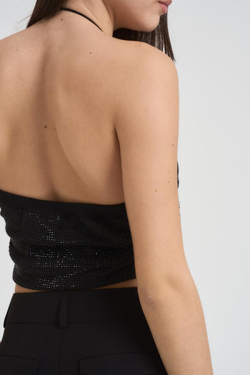 Top donna con strass nero - 4