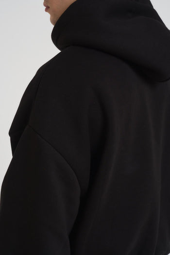 Felpa uomo con cappuccio nera - 5
