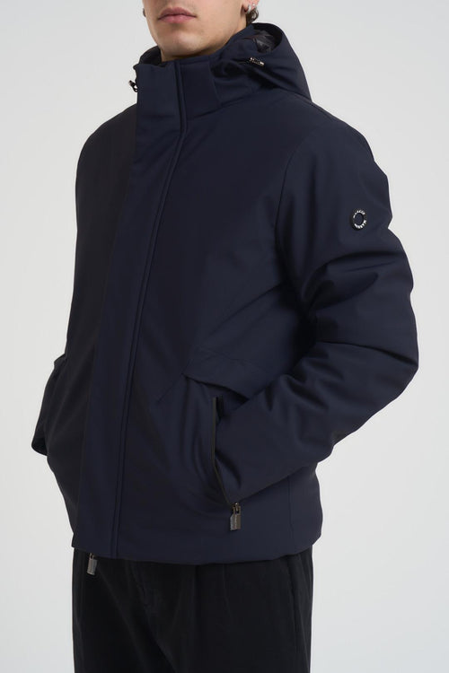 Giubbotto uomo con cappuccio blu - 2