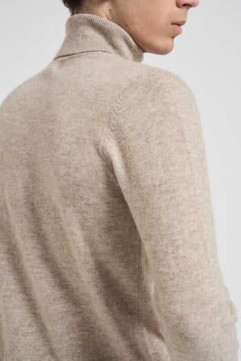 Maglia uomo collo alto beige - 5