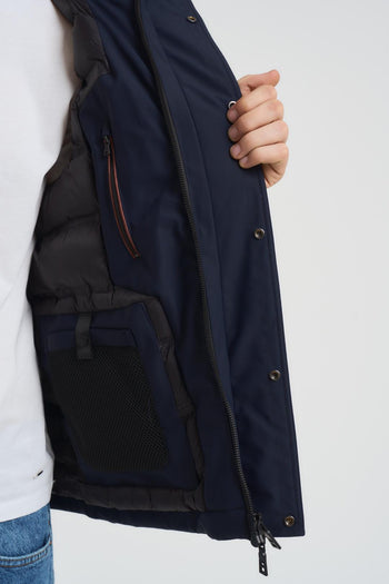Giubbotto uomo con cappuccio blu notte - 7