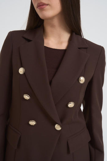 Giacca donna doppiopetto marrone - 3