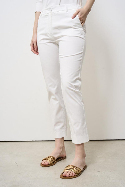 Women's white cigarette trousers - 2