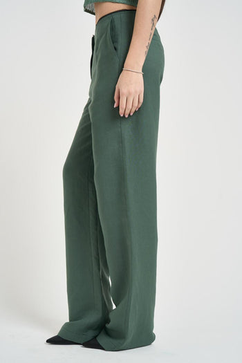 Pantalone donna palazzo verde - 3