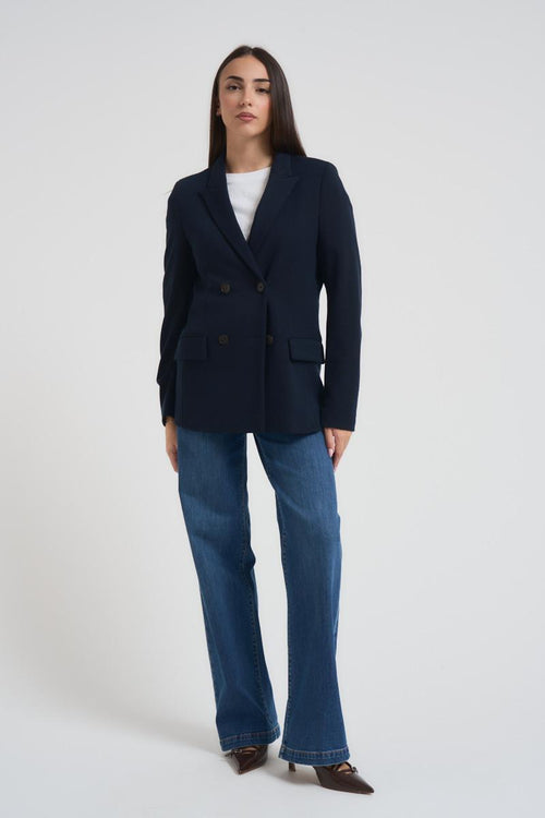 Giacca donna blu doppiopetto