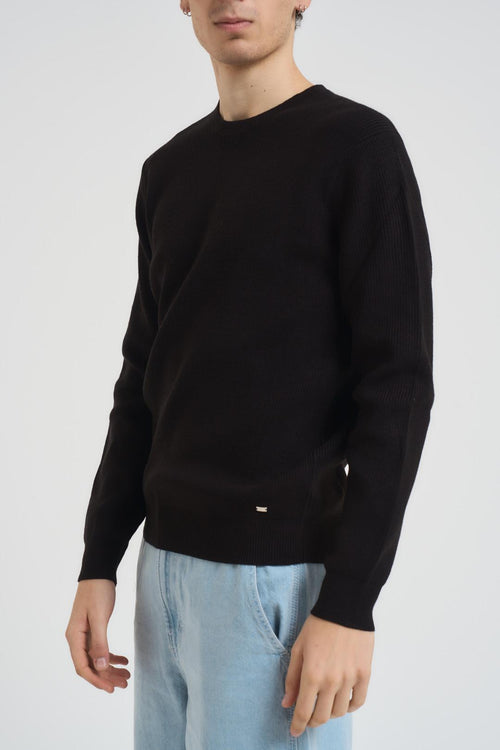 Maglia uomo girocollo nera - 2