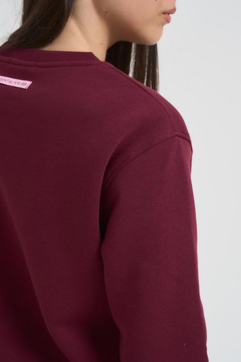 Felpa donna girocollo bordeaux - 6