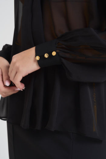 Camicia donna trasparente nera - 6